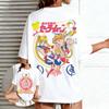 Y2k Sailor Moon Anime Graphic T Shirt Unisex Women Short Sleeve Tee Summer New Oversized Vintage Print Streetwear Casual Top Unisex