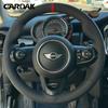 Full Black Leather Steering Wheel Cover For MINI JCW F56 Clubman Convertible Countryman 2014-