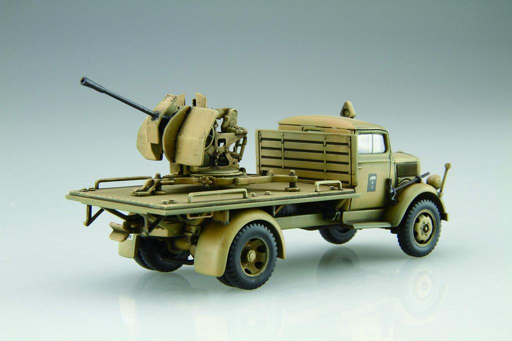Fujimi Model Military Series German Army 3t Truck with Machine Plastic Model ML21 1/72 No.21 (Camouflage Paint/Ambulance Vehicle/Equipped