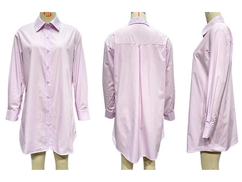 2025 Women's Autumn/Winter Loose Lapel Single-Breasted Mid-Length Shirt