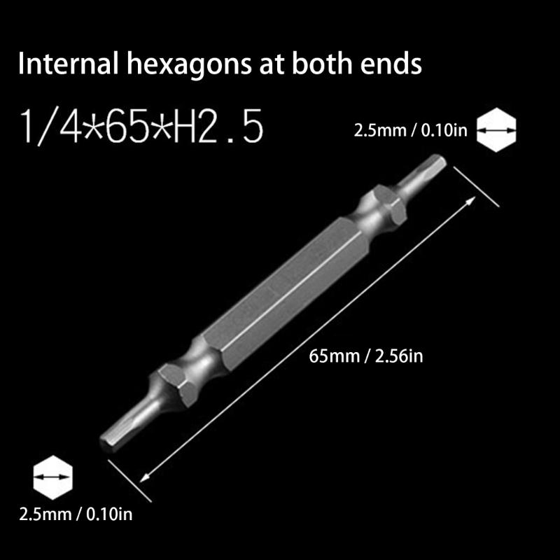 6pcs Double Headed Magnetic Hex Driver Bits Alloy Steel Magnetic Hex Bits For Long Lasting Performances And Efficiency