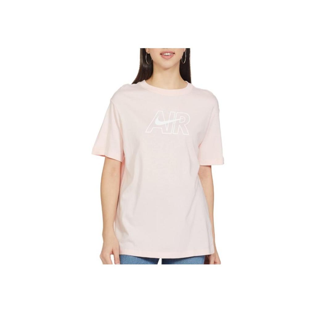 Nike Air Solid Logo Letter Print Round Neck Sports Short Sleeve T-Shirt Women Tops Pink DN5801-611
