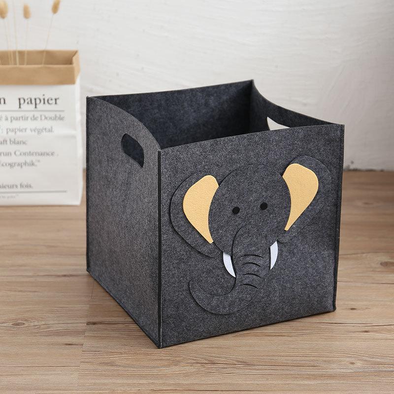 

Square Felt Storage Bin Animal Toy Snack Laundry Basket Bathroom Dirty Clothes Organizer Multi Purpose Container