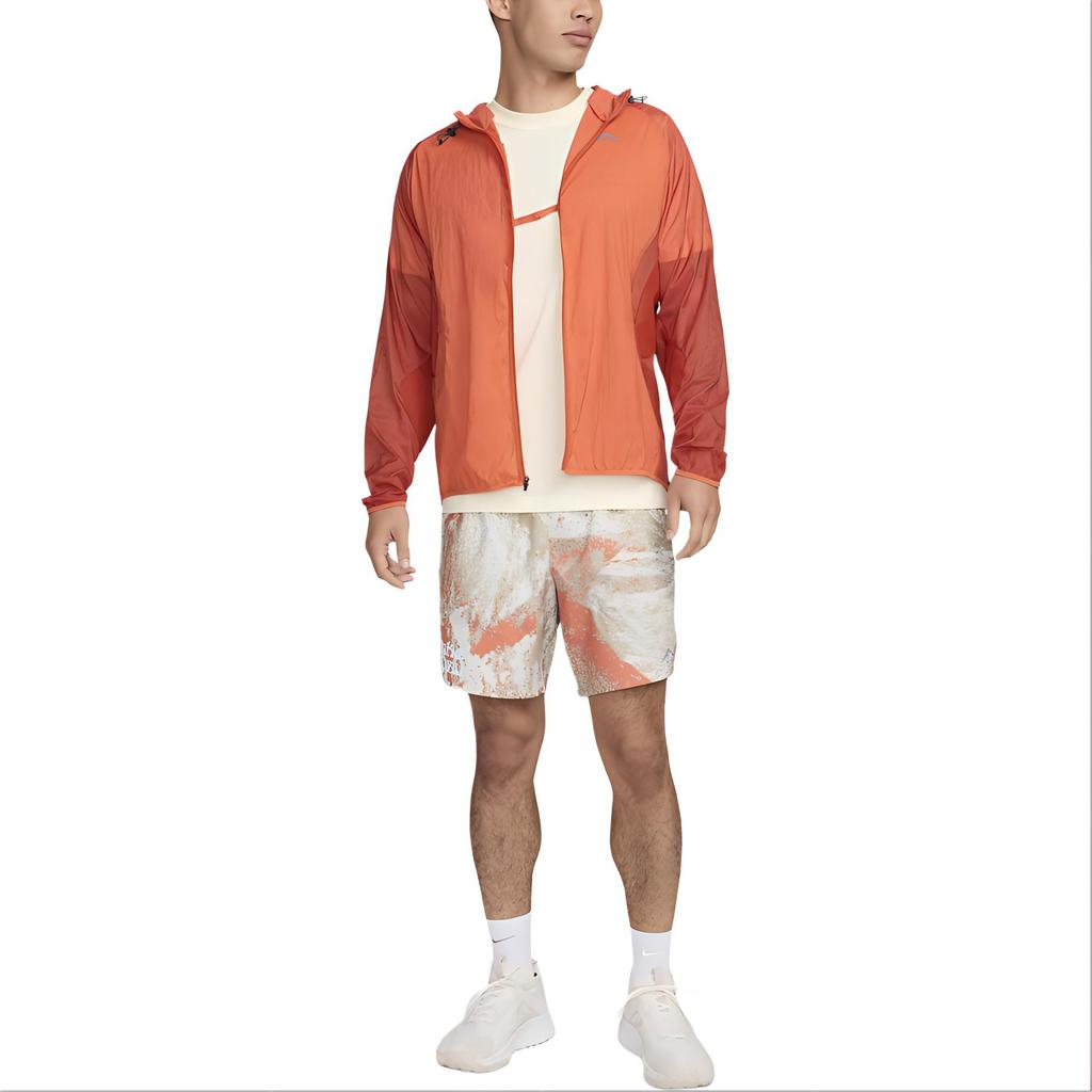 Nike Trail Aireez Running Jacket Vintage Coral Dragon Red Black Men FN4003-846