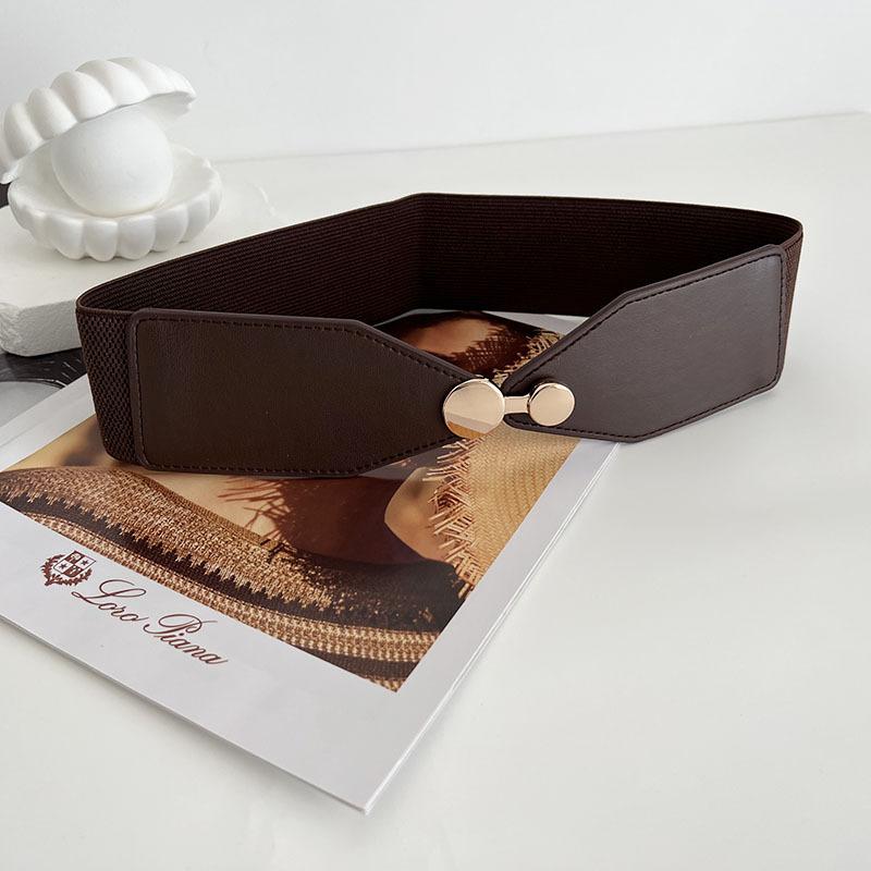 

Womens Contemporary Thick Waist Belt Chic Faux Leather Stylish Accessory Fashion коричневый