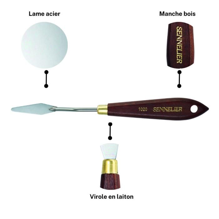 Painting Knife - Sennelier - No. 1020 - Wooden Handle - Steel Blade