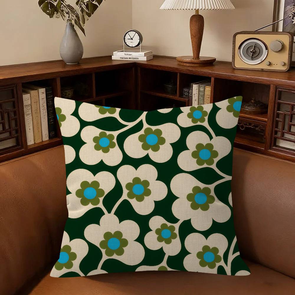 Flower Pillowcase Toon Gift Cushion Cover Bedroom Home Sofa Chair Seat Decor Pillow Case Logo O-Orla Kiely