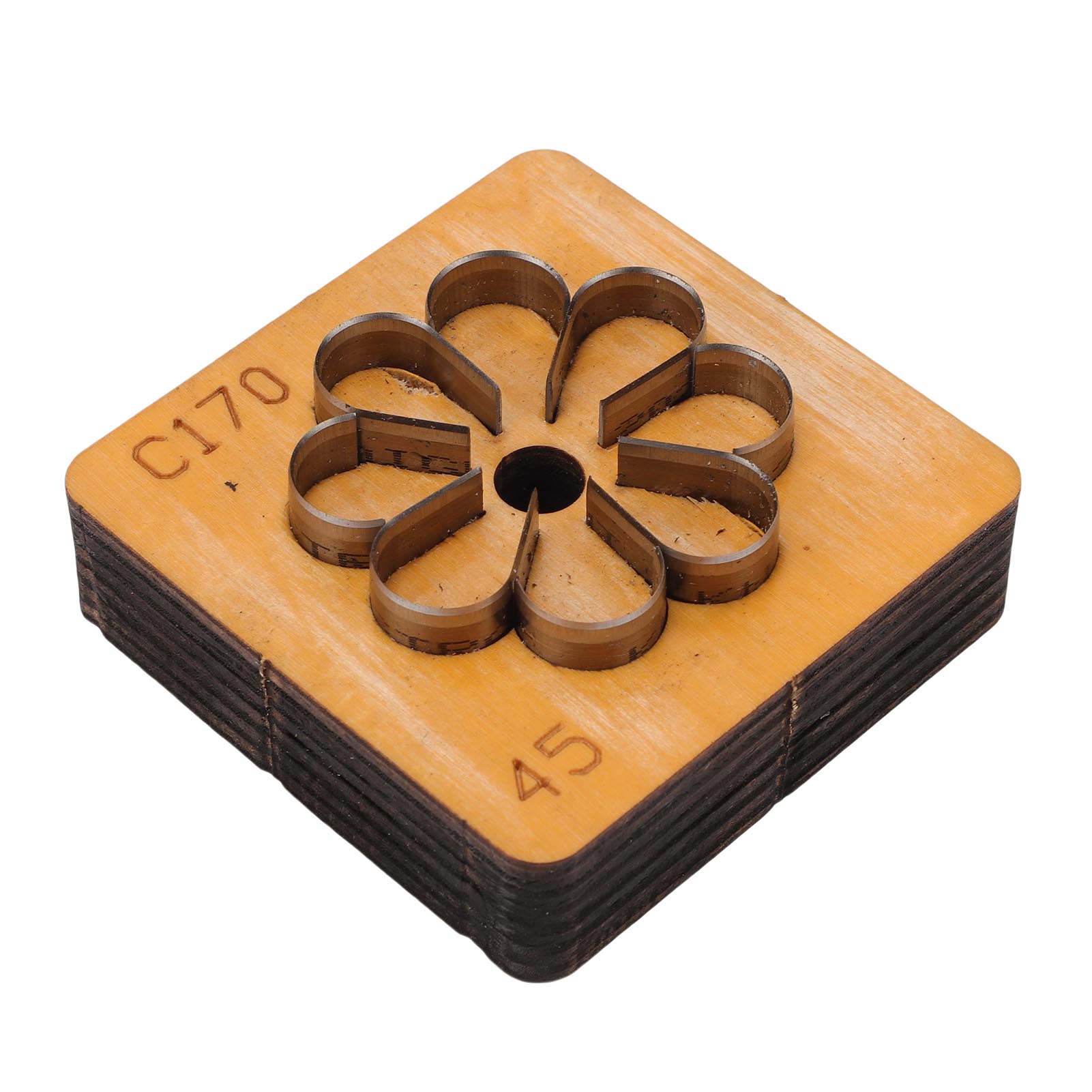 

Leather Cutting Mold with Wood Base Flower Shape Punching Die for Making Keychain Bag Decoration
