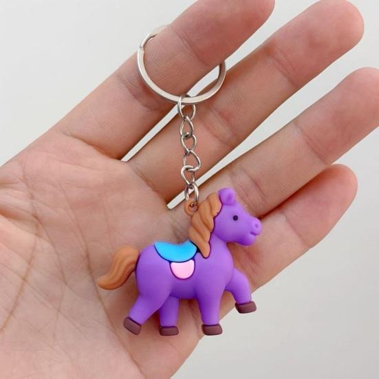 1/2Pcs Keychain Zodiac Horse Design Compact Mini Size Handmade Key Chain Bags Backpacks Wallets Cars Accessories