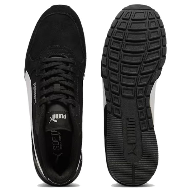 Puma St Runner Abrasion Resistant Low Top Casual Shoes Unisex Black White 399665-01