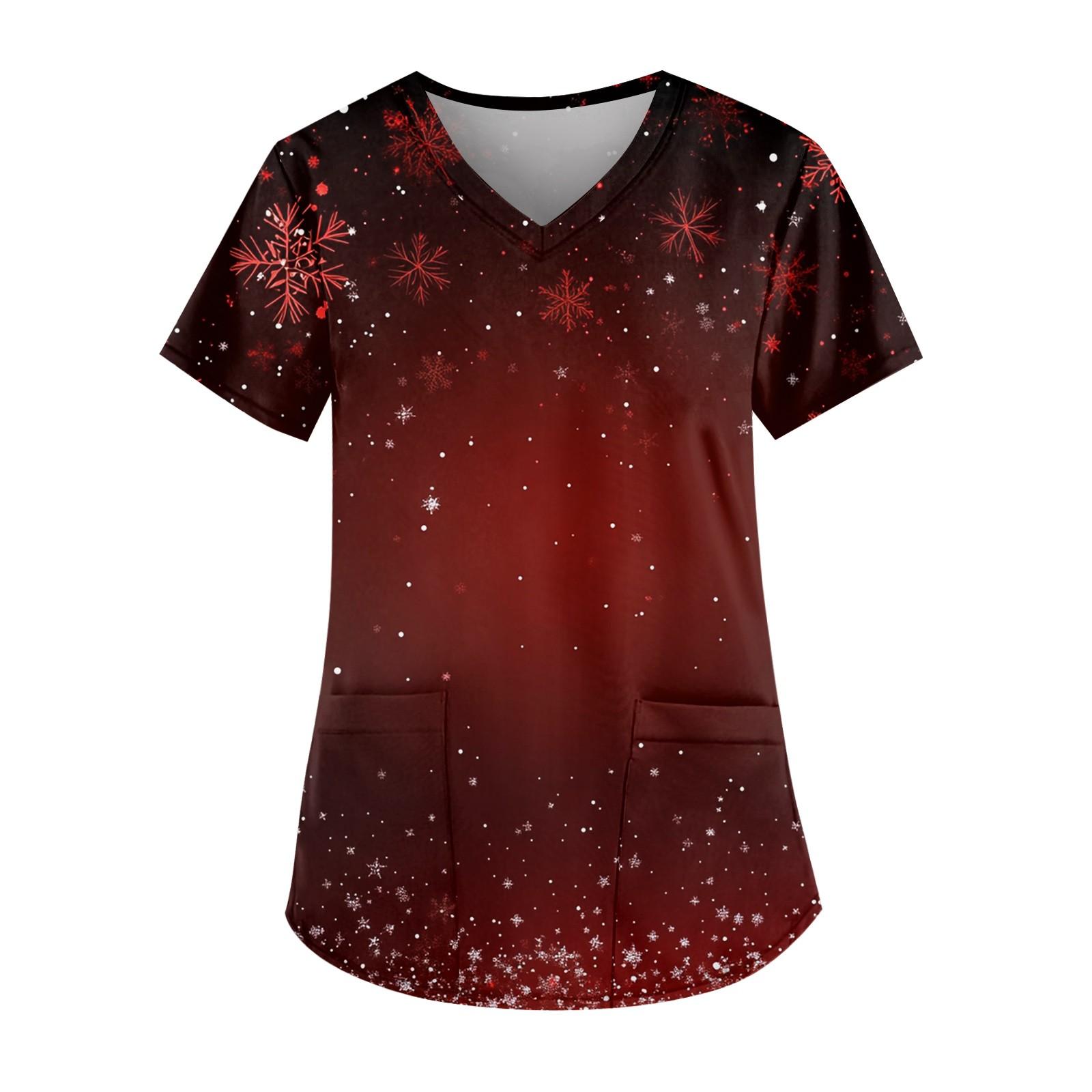 Женские модные повседневные топы с v-образным вырезом и защитная спецодежда с принтом — фото 3