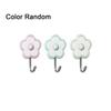3Pcs Plastic Key Holder Wall-Mounted Wall Hangers Creative Cute Flower Utility Hooks  Bathroom