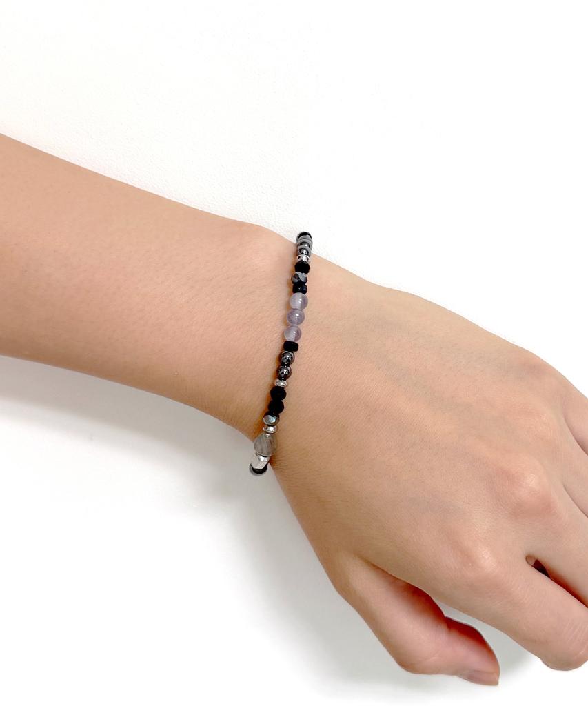Monoflux Core Tone Gemstone Bracelet _ Grey Core