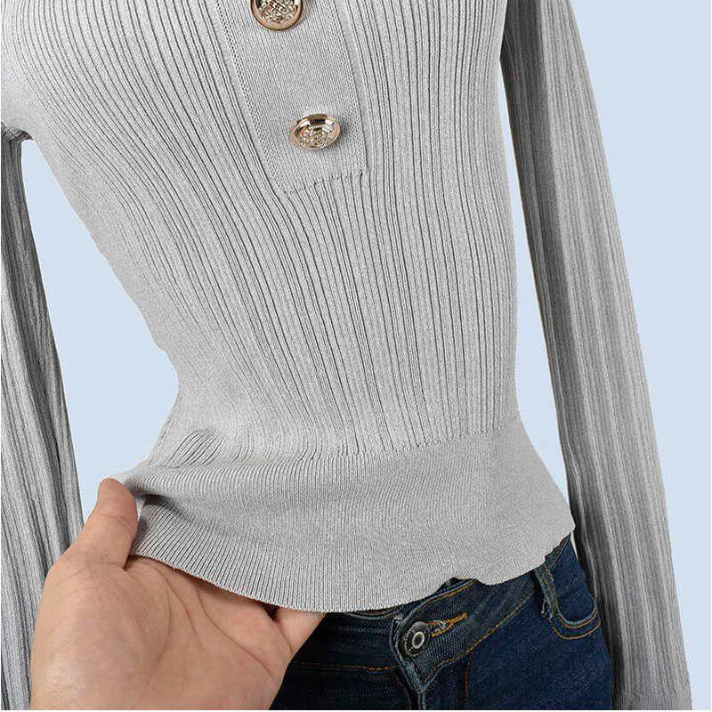 Round Neck Slim Fit Sweater Women's Stylish Niche Style Spring and Autumn Easiest for Match Slimming Inner Knitting Bottoming Shirt Elegant Tops