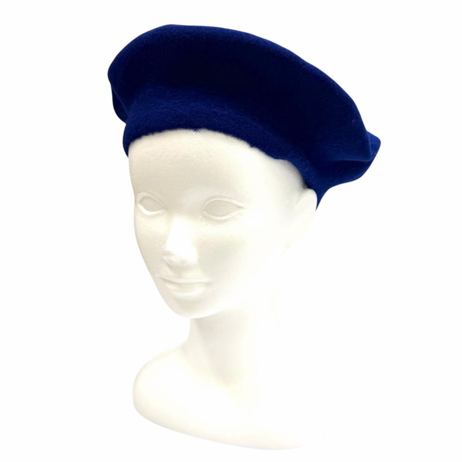Pristine GUCCI beret GG Marmont Metal Plain blue wool Women M 714343 Used