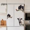 Waterproof PVC Wall Decor for Bathroom Realistic Milk Cow Stickers, Decal,3D Animal Door Decorative Murals Nursery Peel And Stick Art Home Bedroom
