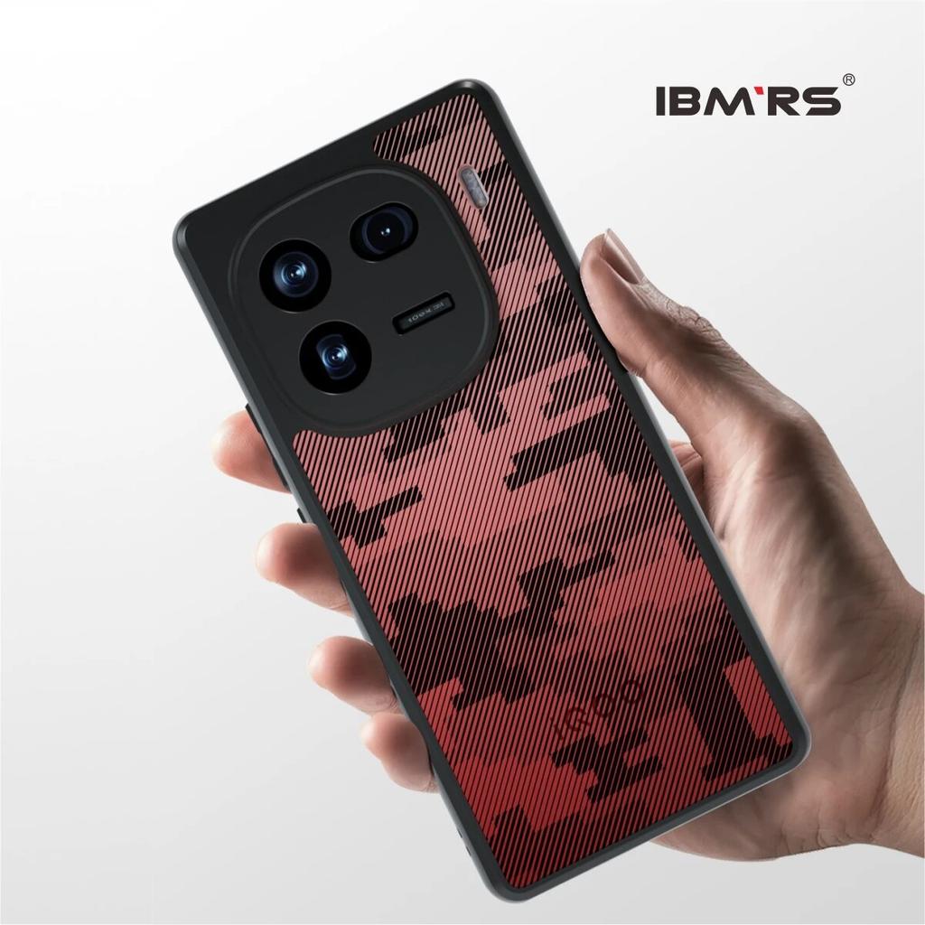 (Comes with Wrist strap)IBMRS (Precise Cutouts for Camera Lenses) For Vivo IQOO 12 Pro Camo Case,Clear Hard Hard Back Shockproof Protective Cover