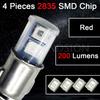 [4SMD High Brightness/Red Light] Ruiandsion BA7S LED Bulb Set of