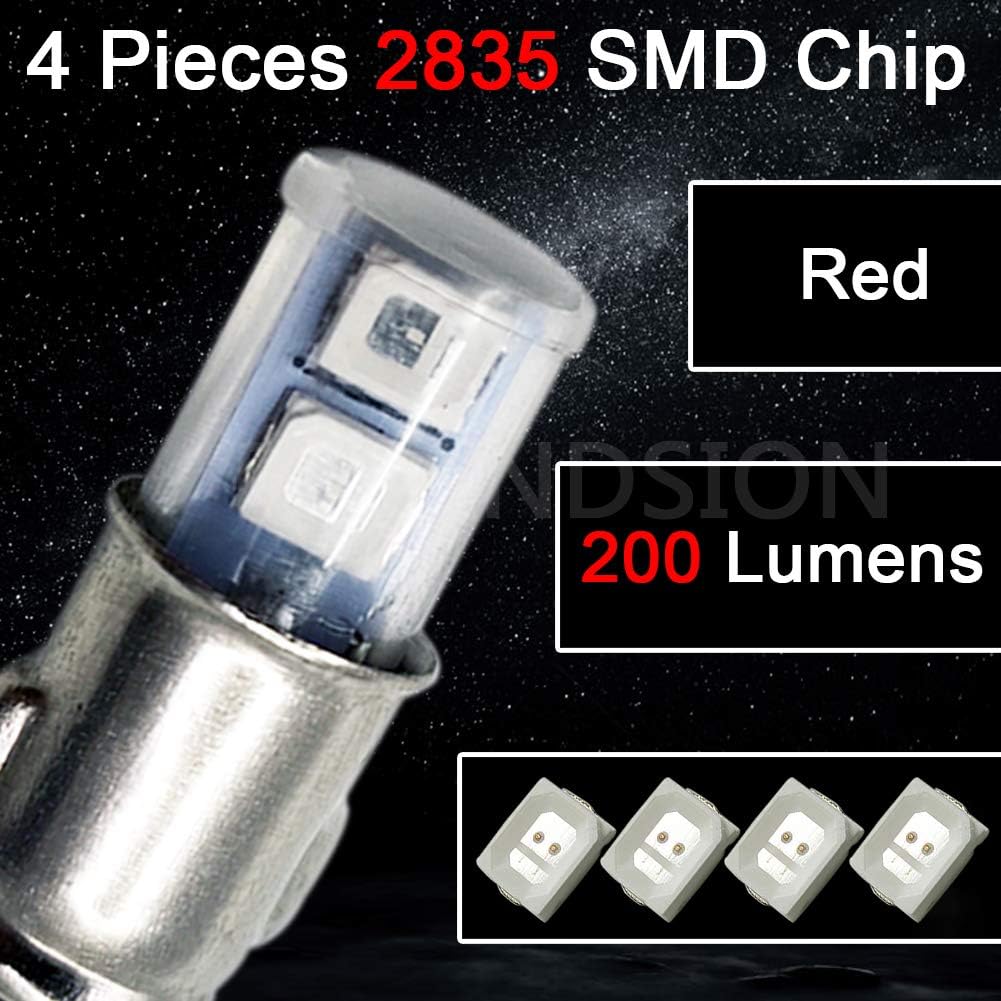 [4SMD High Brightness/Red Light] Ruiandsion BA7S LED Bulb Set of