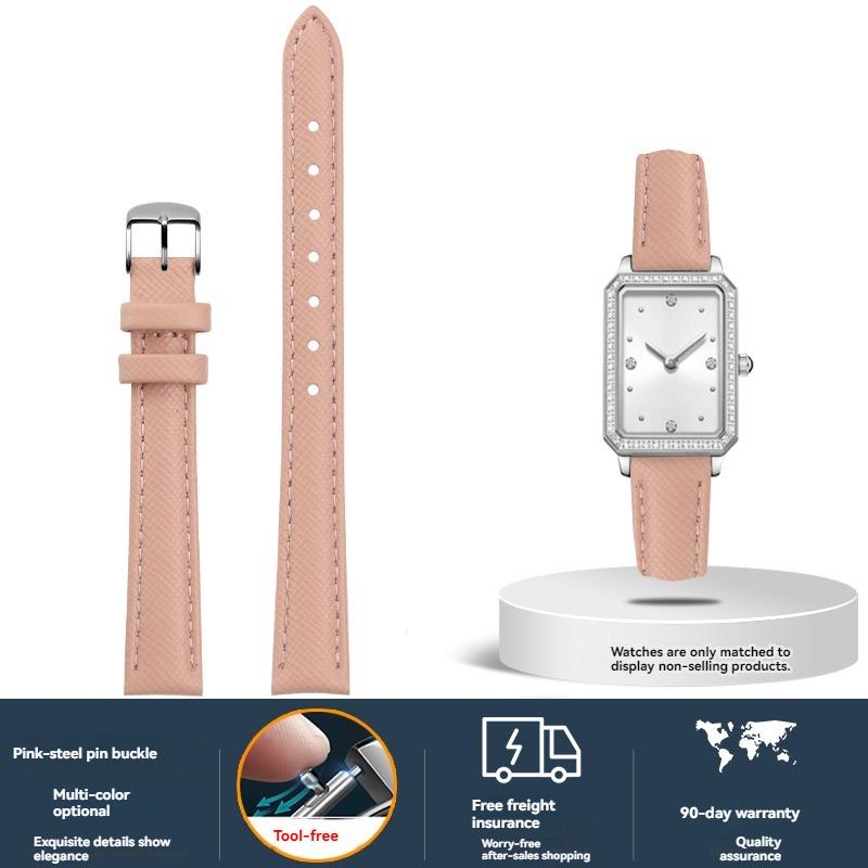 Cowhide Strap women for Fiyta DW Fossil Casio Longines calfskin 10mm 12mm 14mm 16mm 18mm watch strap bracelet Black Green Red