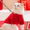 Autumn and winter cat New Year's lion awakening blessing to two feet fleece into cat kittens festive Chinese New Year dog pet cat clothes