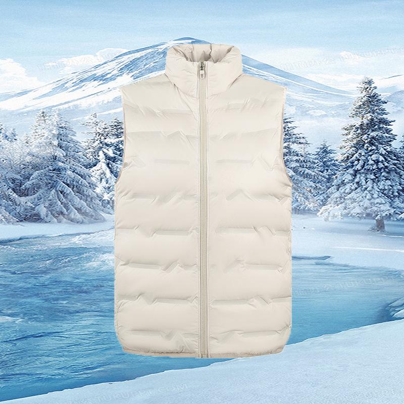 Men's and Women's Graphene Heated Light Duck Down Vest with Stand Collar