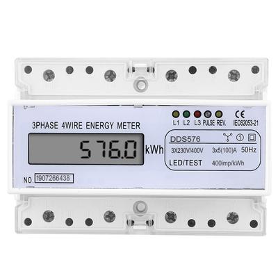 DDS576 Watt Hour Meter LCD Display 3 Phase 4 Wire  7P 380V Electric Energy Power Meter  Less Than Br More Than