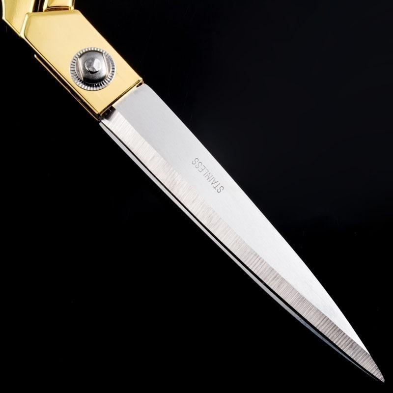 Tesoura de alfaiate dourada 8/9,5/10,5 pol. Tesoura profissional de costura em aço manganês Tesoura prateada