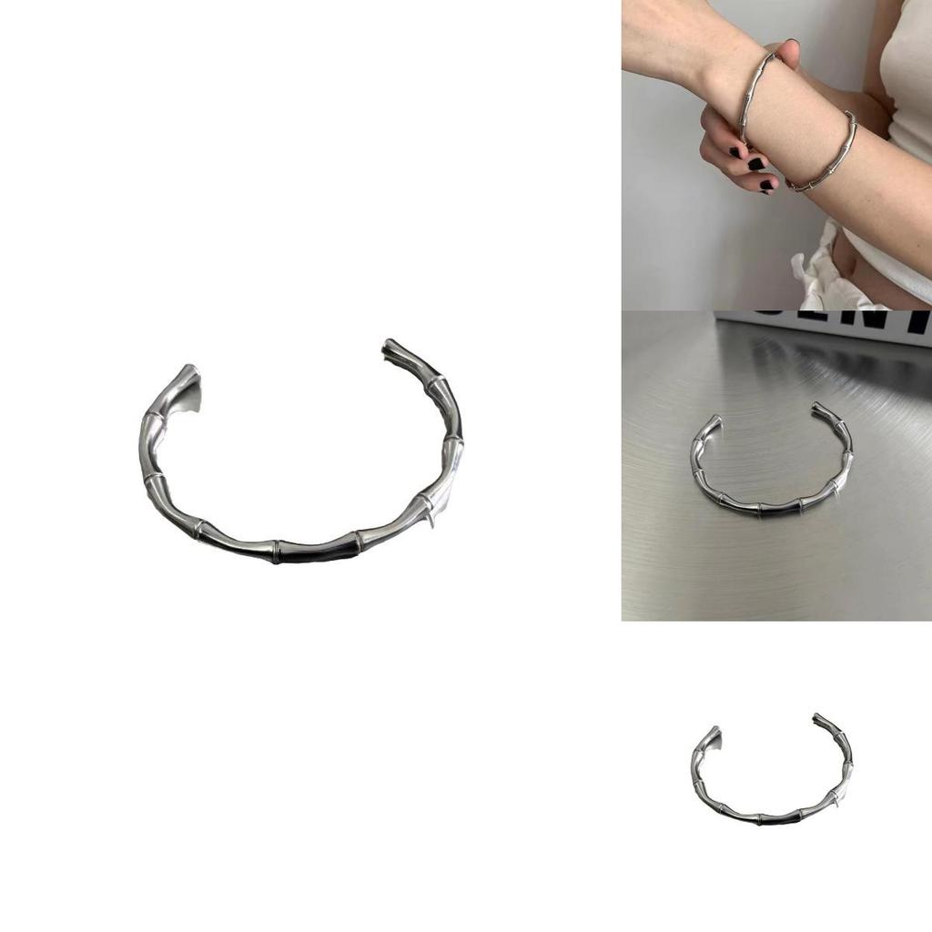 Chic Titanium Steel Bamboo Bracelet With Electroplating For Long-lasting Shine