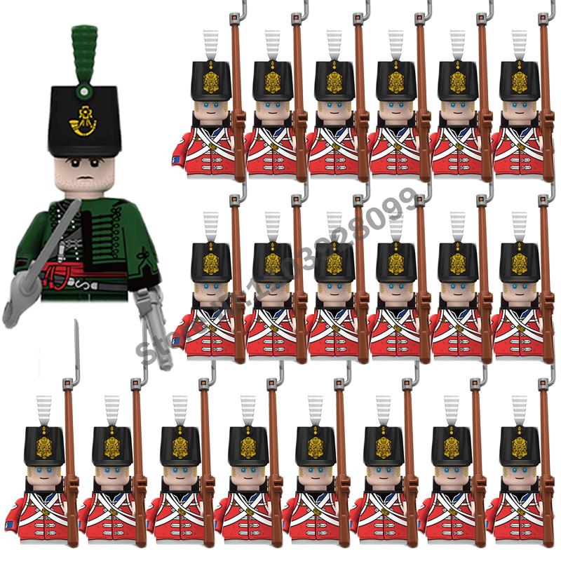 Medieval Military Building Blocks Napoleonic Wars Castle Knight Soldier Figures Weapons Guns British French Marshal Infantry Toy