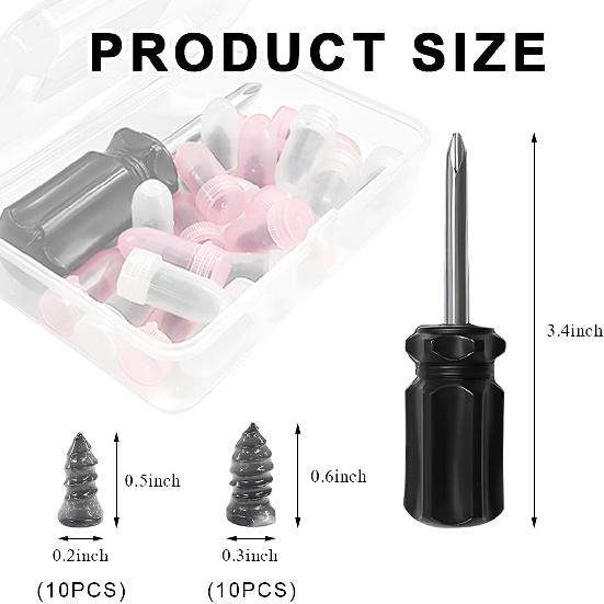 21 PCS Tire Repair Nails Kit, Self-Service Vacuum Tire Repair Spiral Rubber Screws Fast Tool with Screwdriver, Emergency Tyre Repair Nail Kit with