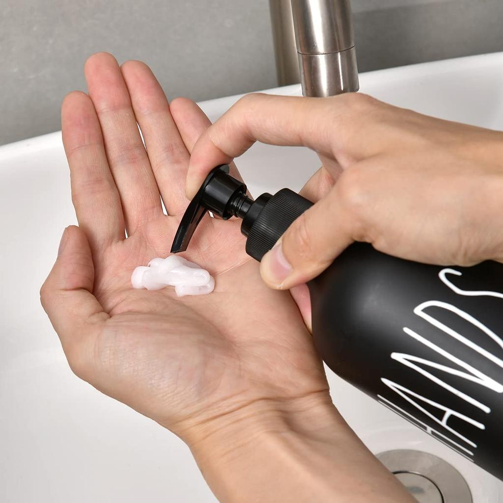 Generic Matte Black Soap Dispenser Dishwashing Detergent Hand Soap Refill Pump Bottle with Silicone Storage Tray Kitchen Dispenser (Tray Included)