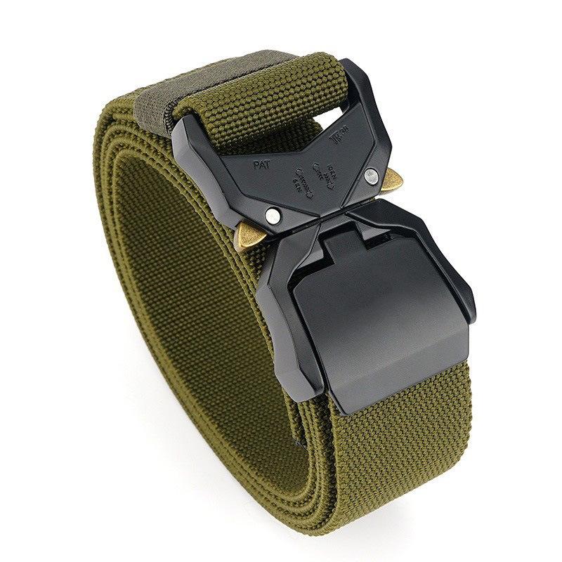 Double Quick Release Alloy Buckle Nylon Waistband Men's Belt