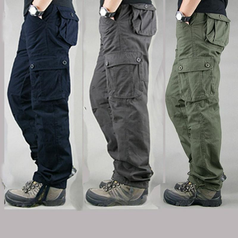 Autumn and Winter Thick Casual Pants Men's Plus Size Overalls Cotton Casual Pants Men