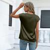 Camicetta da Donna in Raso: Camicia Estiva, Scollo a V, Top Casual dalla Vestibilità Ampia