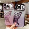 Flowing Sand Butterfly Glitter Phone Case For For Iphone 17 Pro 16 1 Plus 14 13 12 ProMax Plating Gradient Quicksand Cover