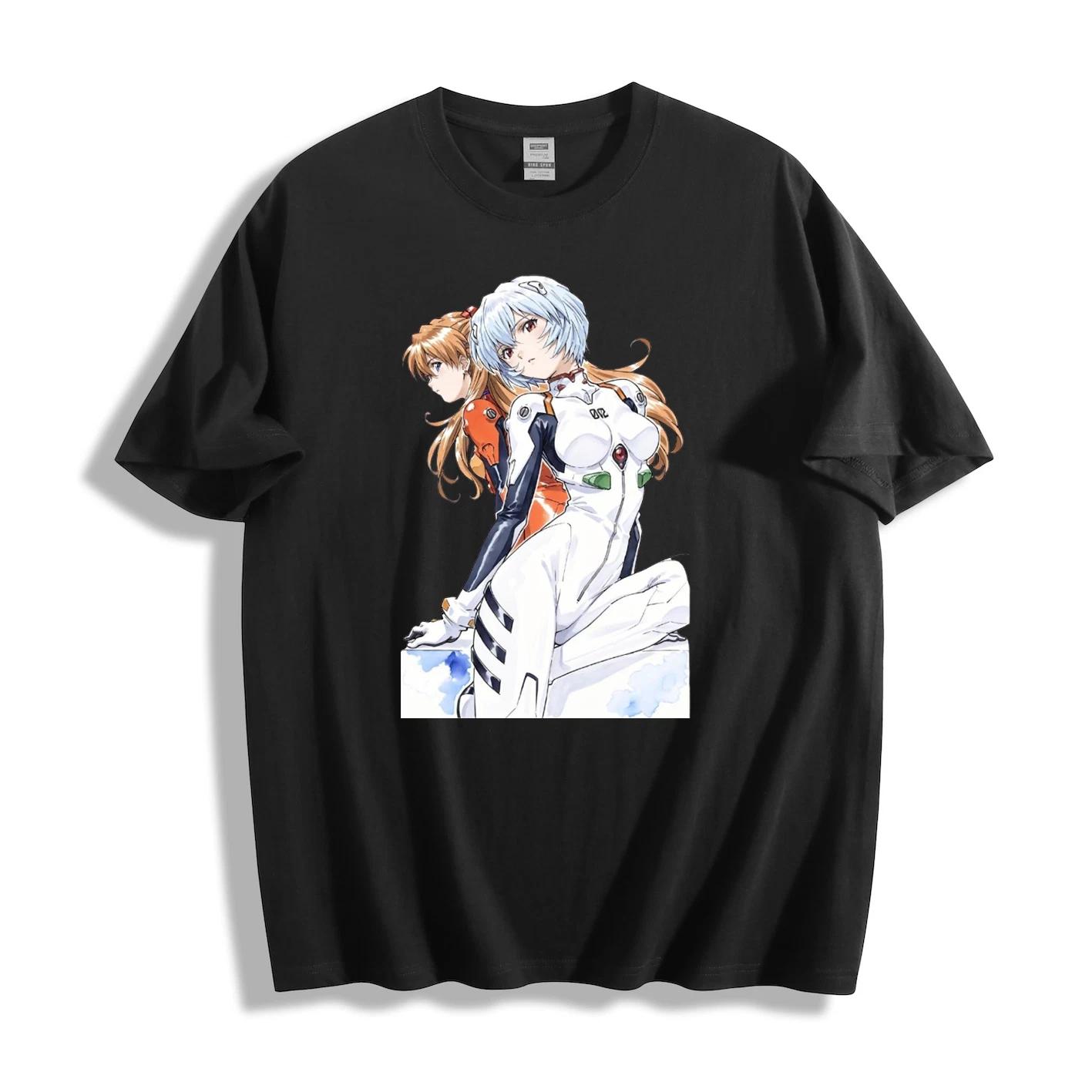 Evangelion Asuka & Rei Graphic T-Shirt - Sleek Anime Design Unisex Tee XXXXL
