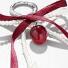Weinrote Schleife Kirschanhänger Schlüsselanhänger Damen Süße Weiße Perle Schleife Rucksack Schlüsselring Schmuck Taschen Dekoration Freundschaftsgeschenke