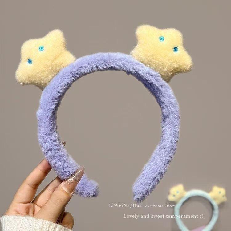 Cute Star Plush Headband, Soft Hair Hoop Hair Accessories for Women and Girls, Daily Wear