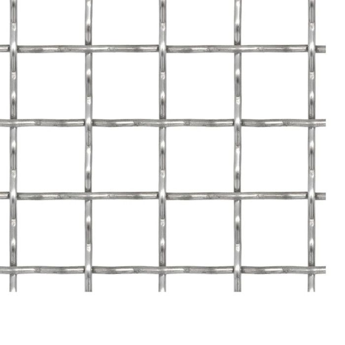 VidaXL Garden Fence Set Stainless Steel 50x50 Cm 11x11x2 Mm