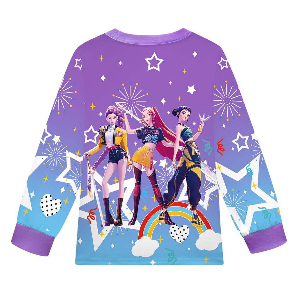 Children's Witch  Girls Printed Suit Long Sleeve Pants Suit
