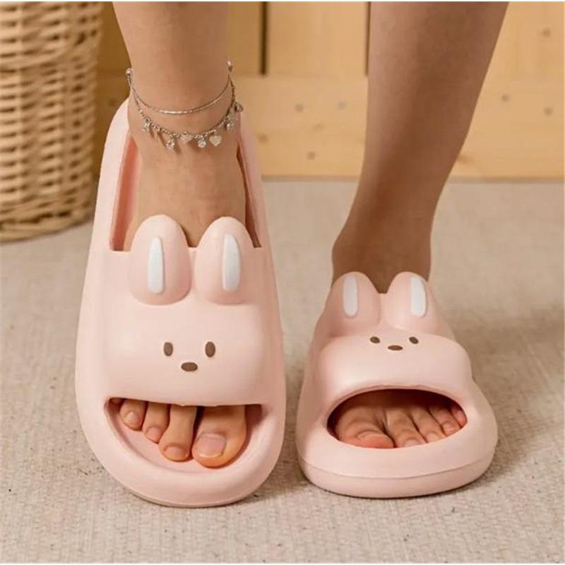 Slippers Cute Rabbit Cartoon Sandals Breathable Ladies Soft Four Seasons Indoor Home Bathroom Non-slip Slippers