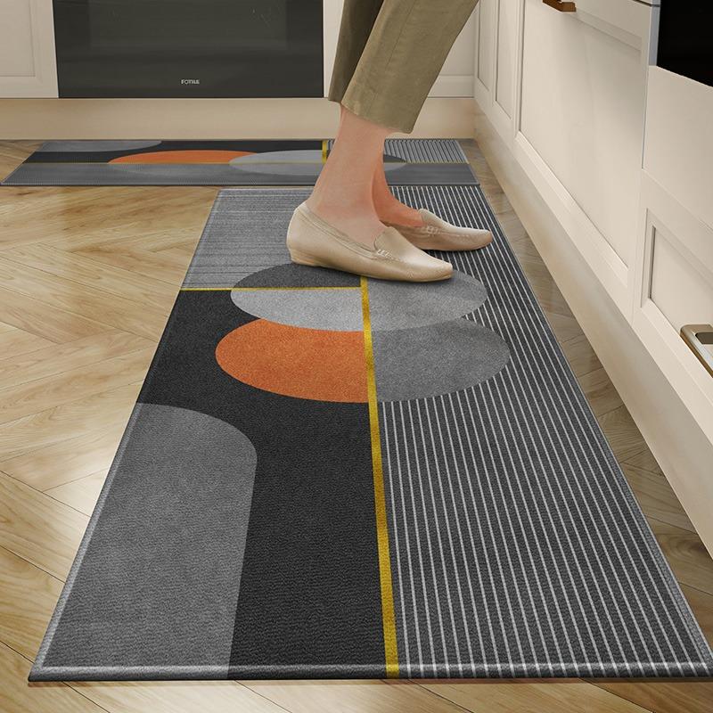 Kitchen Floor Mat Runner Rug Gray Carpet Tpr Anti-foot Mats Antifouling Corridor Long Carpets Home Decoration Rugs