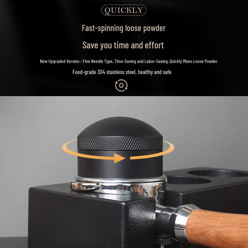 Rotating Needle Coffee Distributor: Evenly Breaks Up Grounds Clumps for Espresso Machine Portafilter Handle 51/58mm