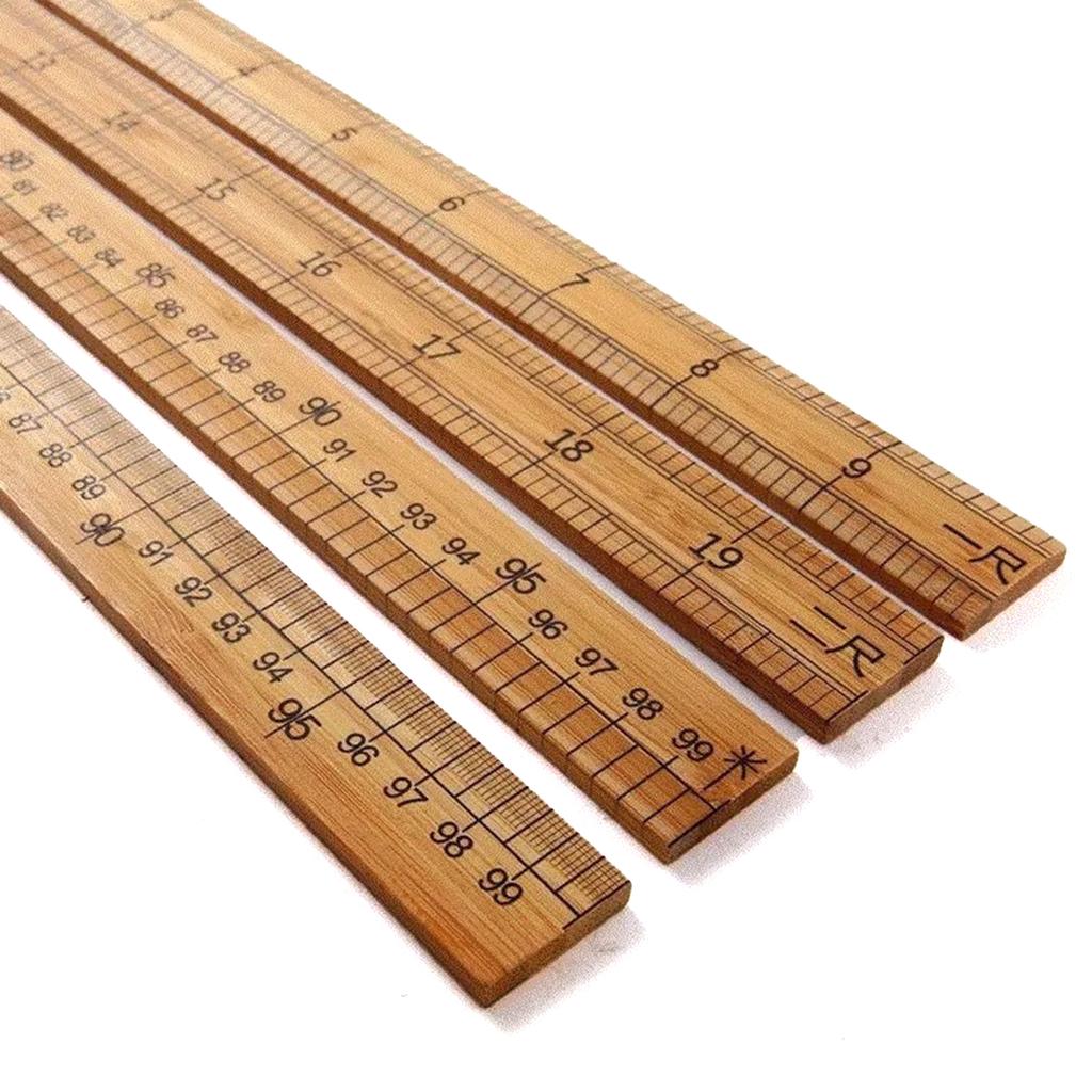 Wooden Measuring Ruler, Double-Sided Scale Drafting Rulers for Student