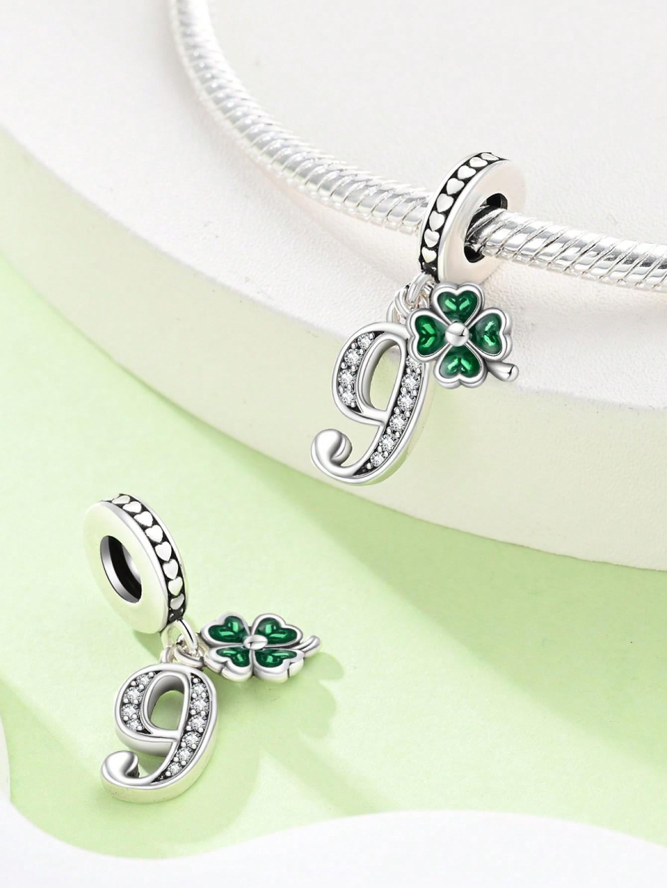 Посеребренные Оригинальные Шармы Счастливый Четырехлистник Бусины Подходят для Браслета Женские Украшения Подарок