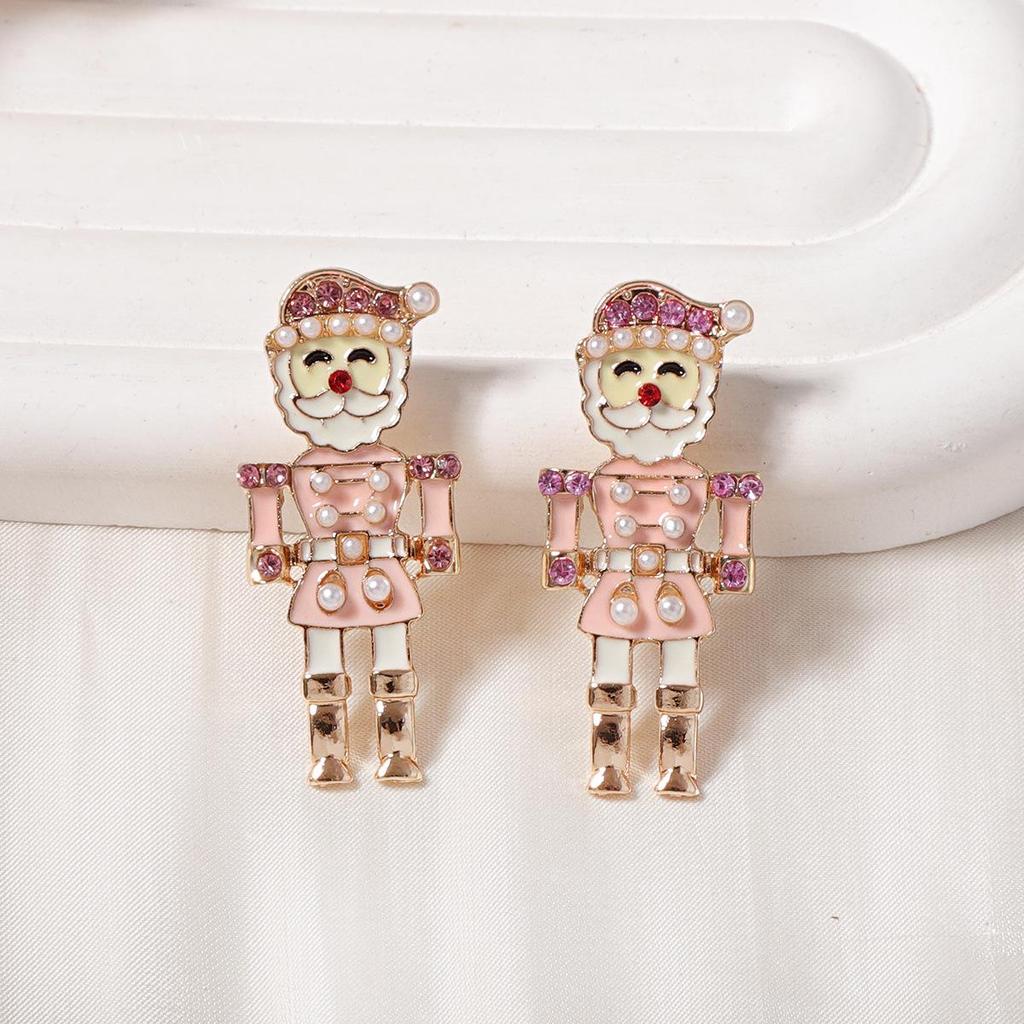 Elegant Christmas Nutcracker Tin Soldier Stud Earrings - Trendy and Versatile