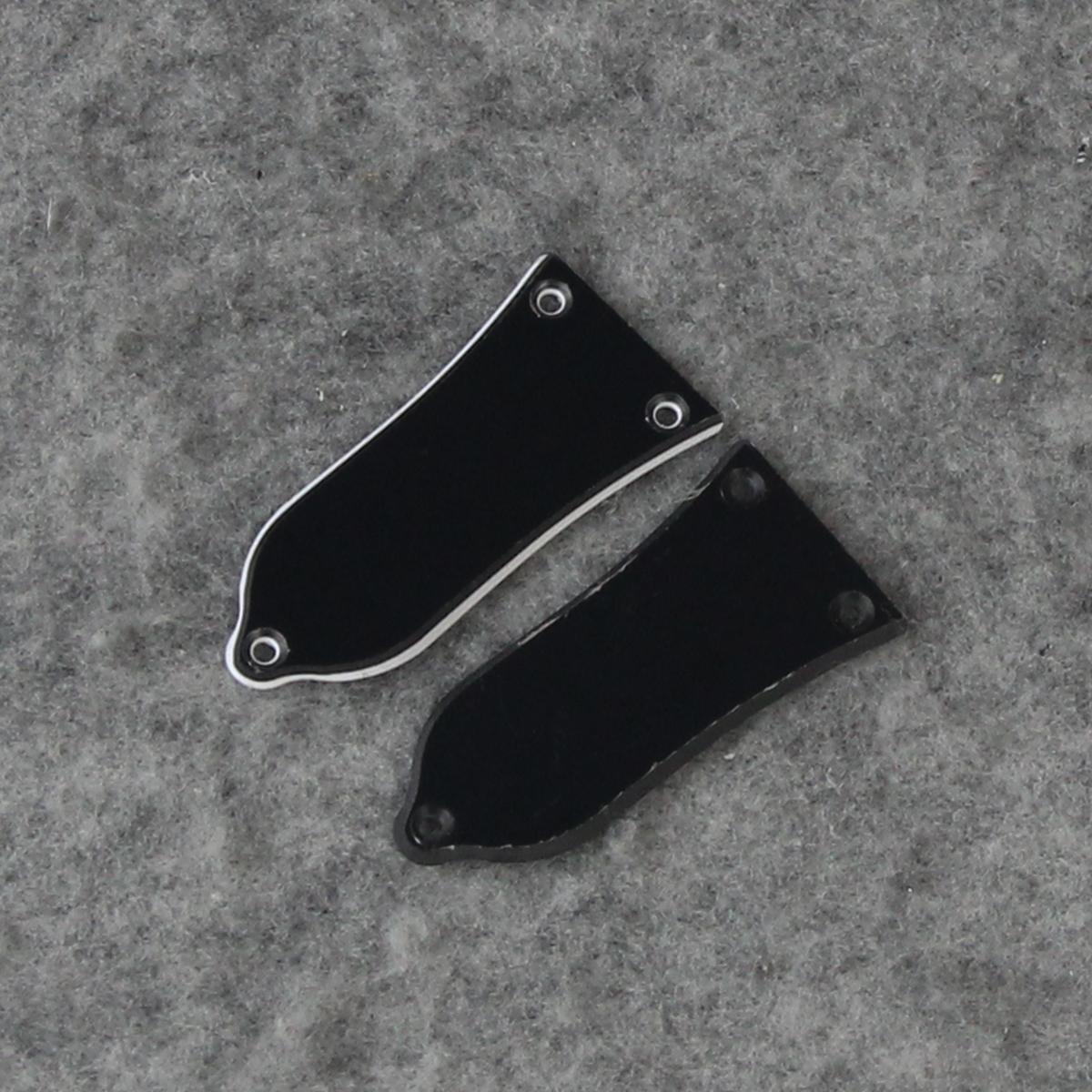 FLEOR 2pcs Black Plastic LP Guitar Truss Rod Cover Plate 3-Holes Guitar Parts, 1Ply/2Ply