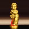 Pure Copper Golden Figurines Brass Wealth Home Desktop Decoration Pair Boy and Girl Wedding Gifts