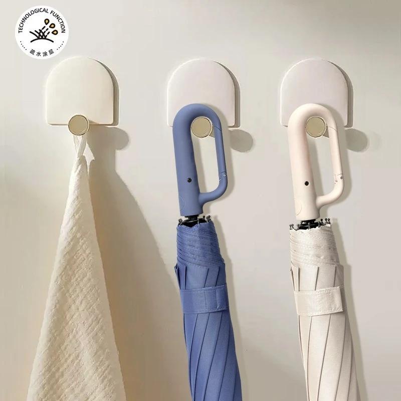 105CM reinforced automatic umbrella, large curved handle head windproof and waterproof telescopic handle umbrella